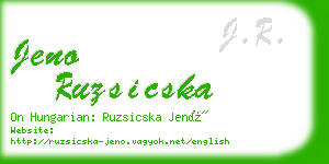 jeno ruzsicska business card